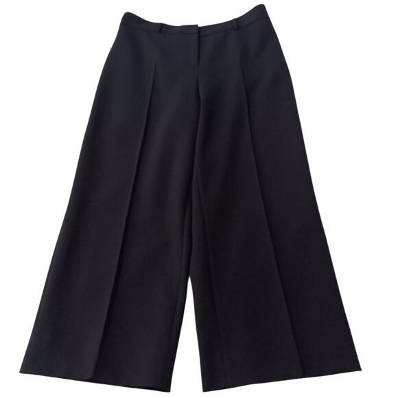 NEW AKRIS PUNTO Wide Leg Pants 14 Tailored 35x26 Similar to Cropped Chiaro Black - Picture 13 of 13